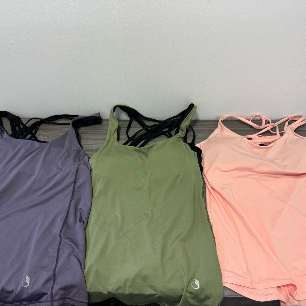 Women's Tank Top Trio - Purple, Green, and Pink